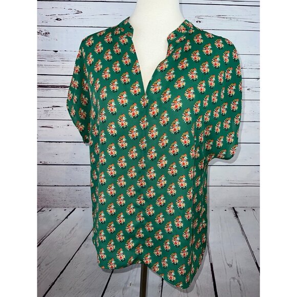 Cabi Stevie Green Boho 3252 Floral Bouquet Blouse #3252 Popover size Small Shirt - Picture 1 of 8